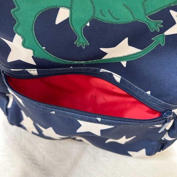 BODEN dragon navy backpack, green white stars - charming, playful, whimsical - Picture 7 of 16